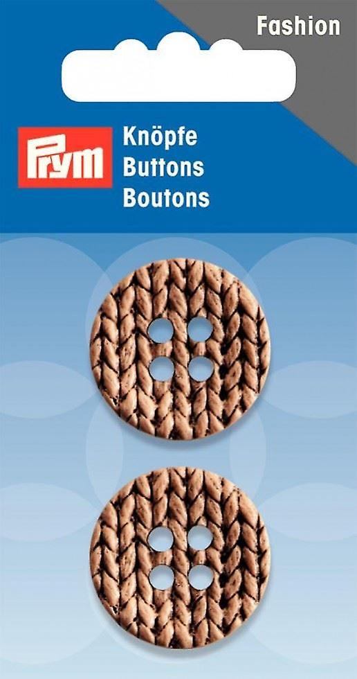 Prym Knitted Texture Buttons Beige - per pack of 2