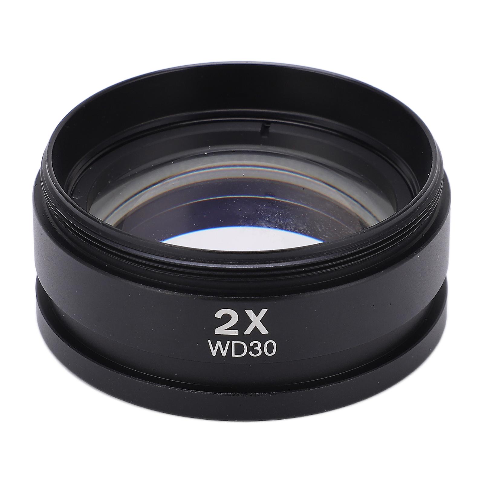 WD30 2X Wide Angle Magnifying Objective Lens Microscope Auxiliary Lens for M48 Interface