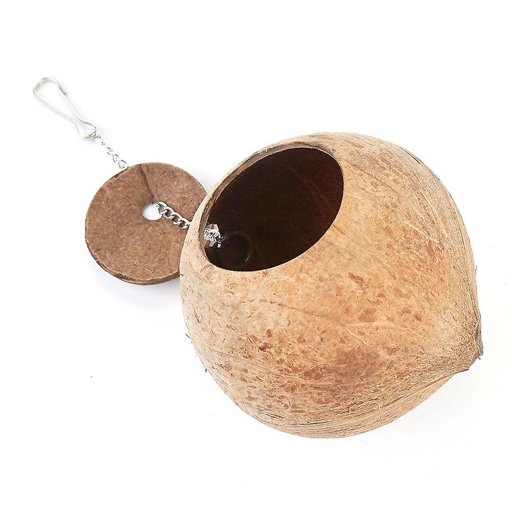 1PC Natural Coconut Shell Bird Nest Pet Bird Feeder Toy with 6cm Hole