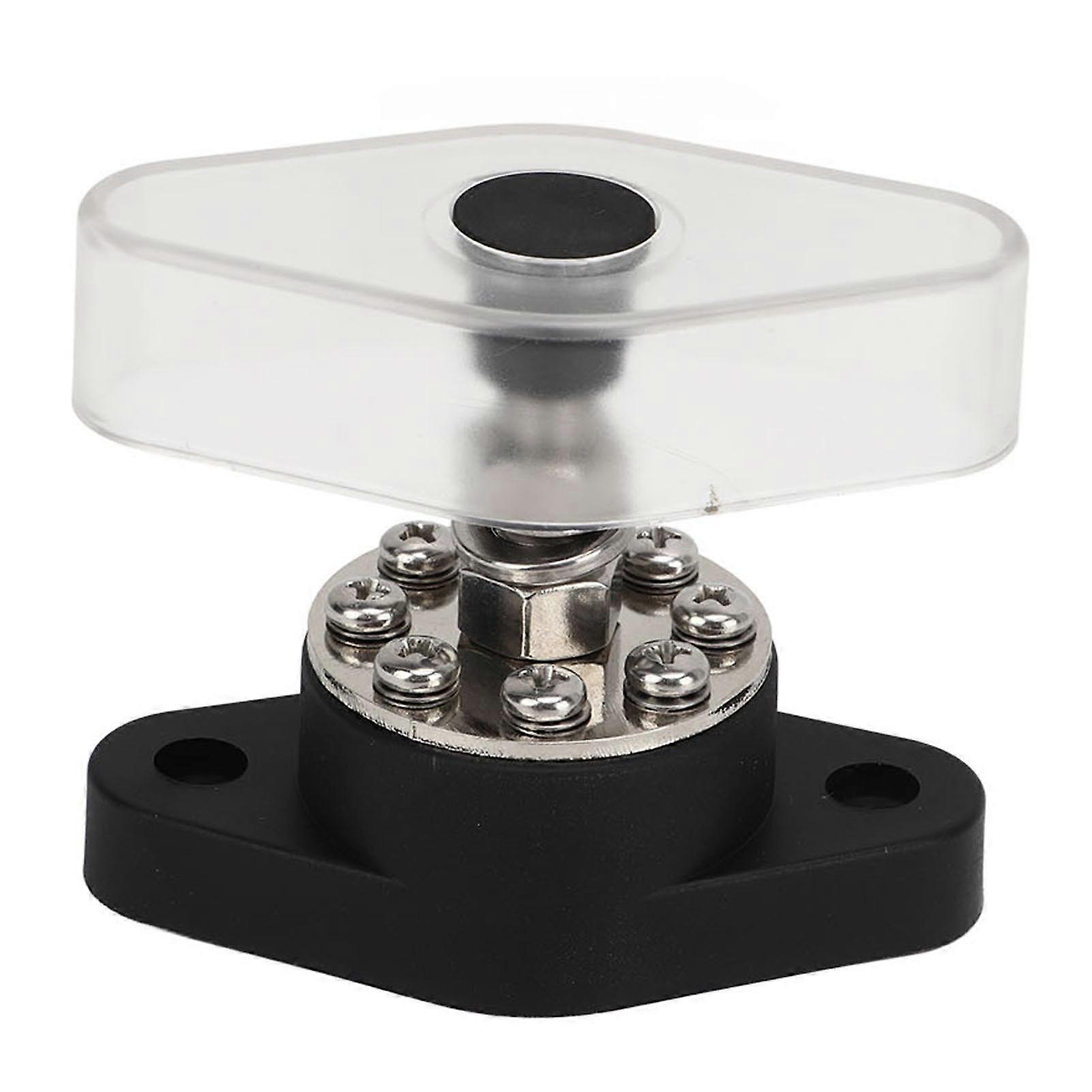 3/8in 180A Power Distribution Block 8+1 Point Bus Bar Junction Post with Transparent Cover 