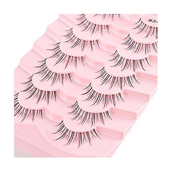 Half Eey Lashes 7 Pairs Faux Lashes Transparent Stems Natural Long Eyelashes Reusable False Eyelashes 3d False Lashes, 2