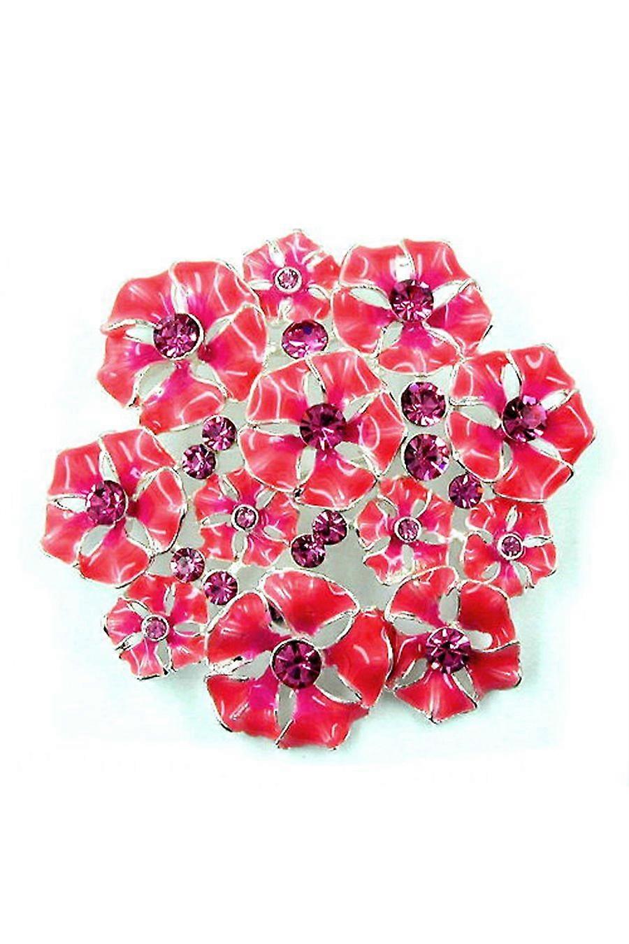 Brooch Flower Pink-violet Enameled - Gl01117