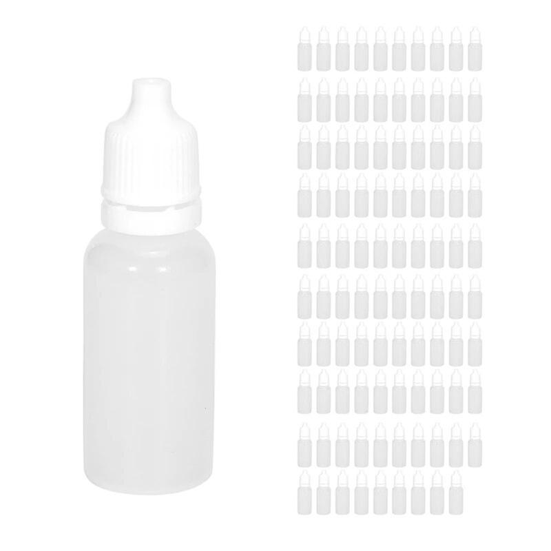 100PCS 15Ml Empty Plastic Squeezable Dropper Bottles Eye Liquid Dropper Refillable Bottles~10786
