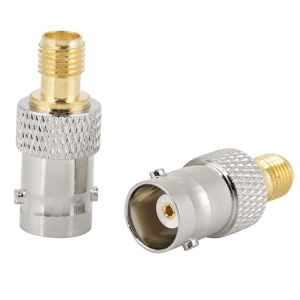 Delaman 2pcs BNC Female to SMA Female Type RF Connector Coaxial Adapter Test Converter