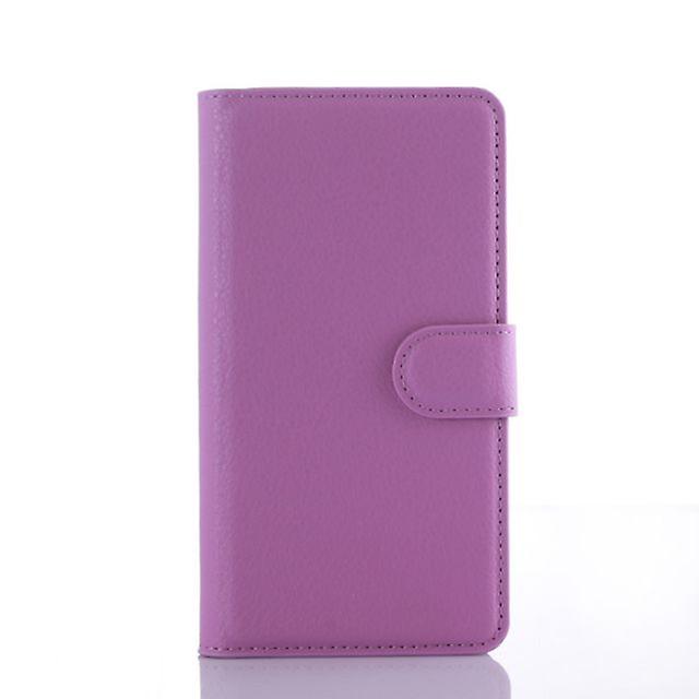 Shockproof Durable Folio Leather Shell Case for Huawei P8 Max - Purple