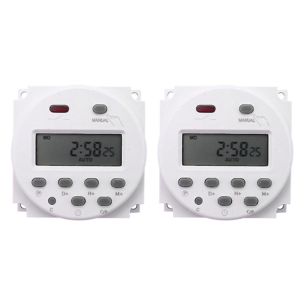 2x New Lcd Digital Control Power Programmable Timer Dc 12v 16a Time Relay Switch