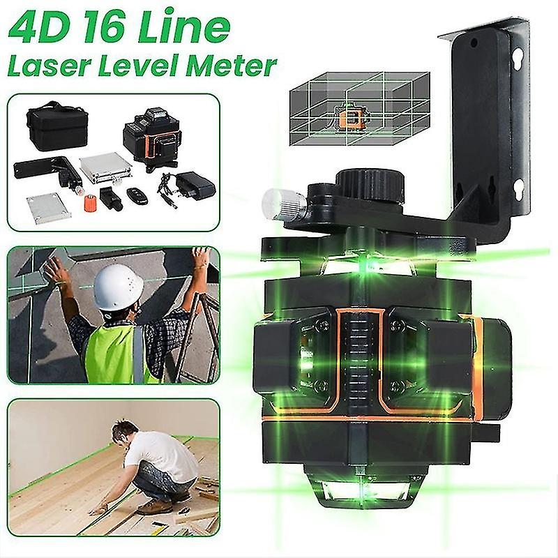 16 Lines Green Laser Level Pro, 4x360 4d Green Cross Line Professional Laser ,100% New