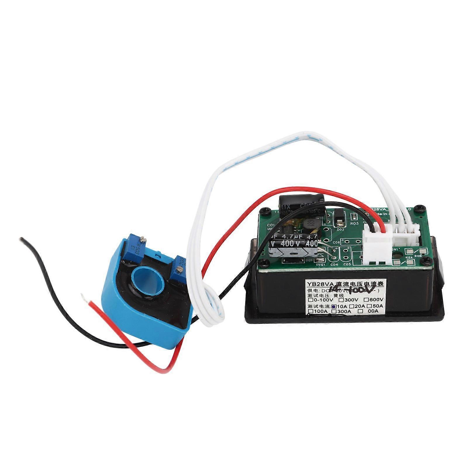 Hall DC Digital Display Ammeter Working Voltage 4‑30V Dual LED Display Current Voltmeter Panel 