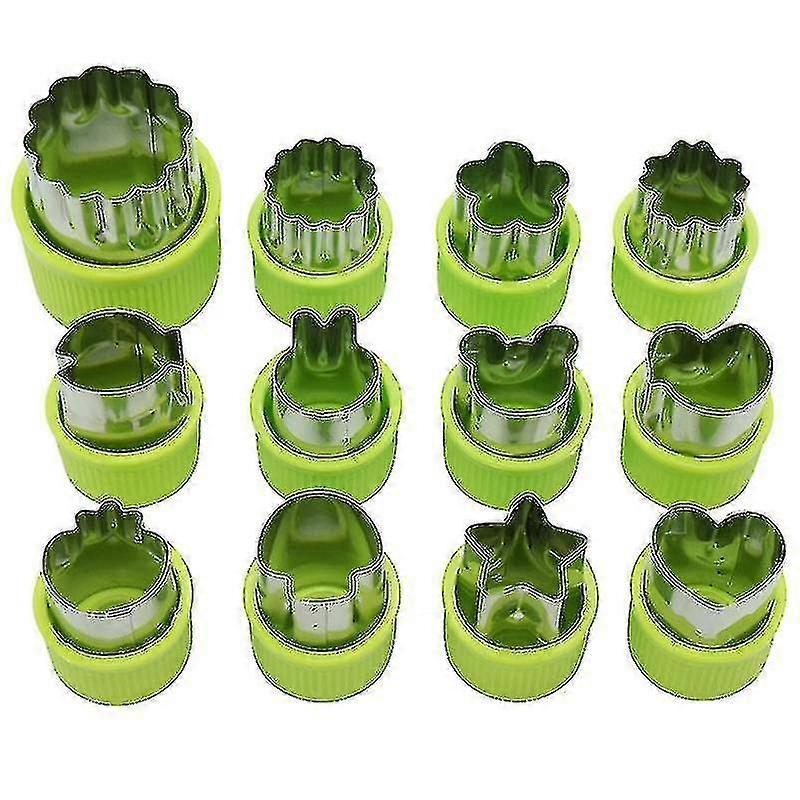 12pcs Vegetable Cookie Cutters Stainless Steel Vegetable Fruit Cutters