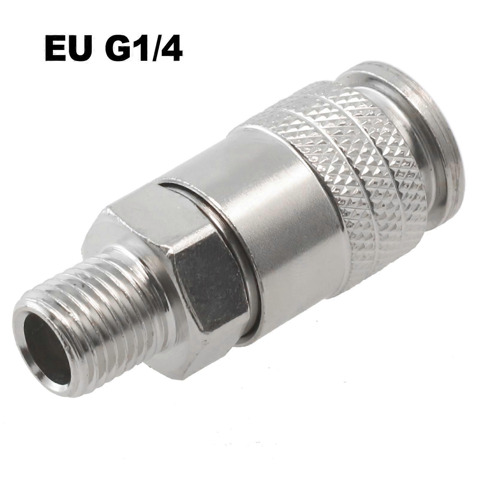 1pc Pneumatic Fitting Eu Standard Quick Coupling Connector Coupler For Air Compressor G1/4 Male Thread