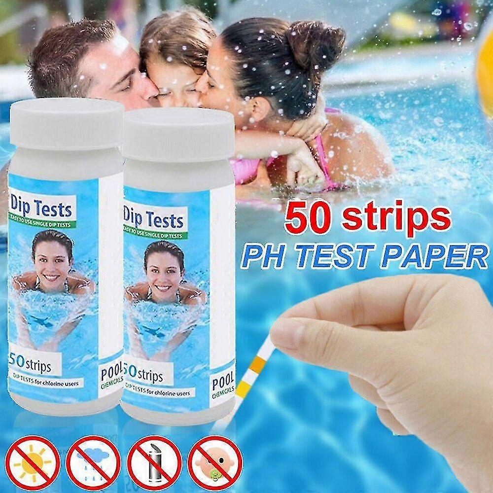 50 Pcs 3 In 1 Swimming Pool Spa Water Quality Dip Test Strips Residual Chlorine Ph Value Alkalinity Hardness Test Papers
