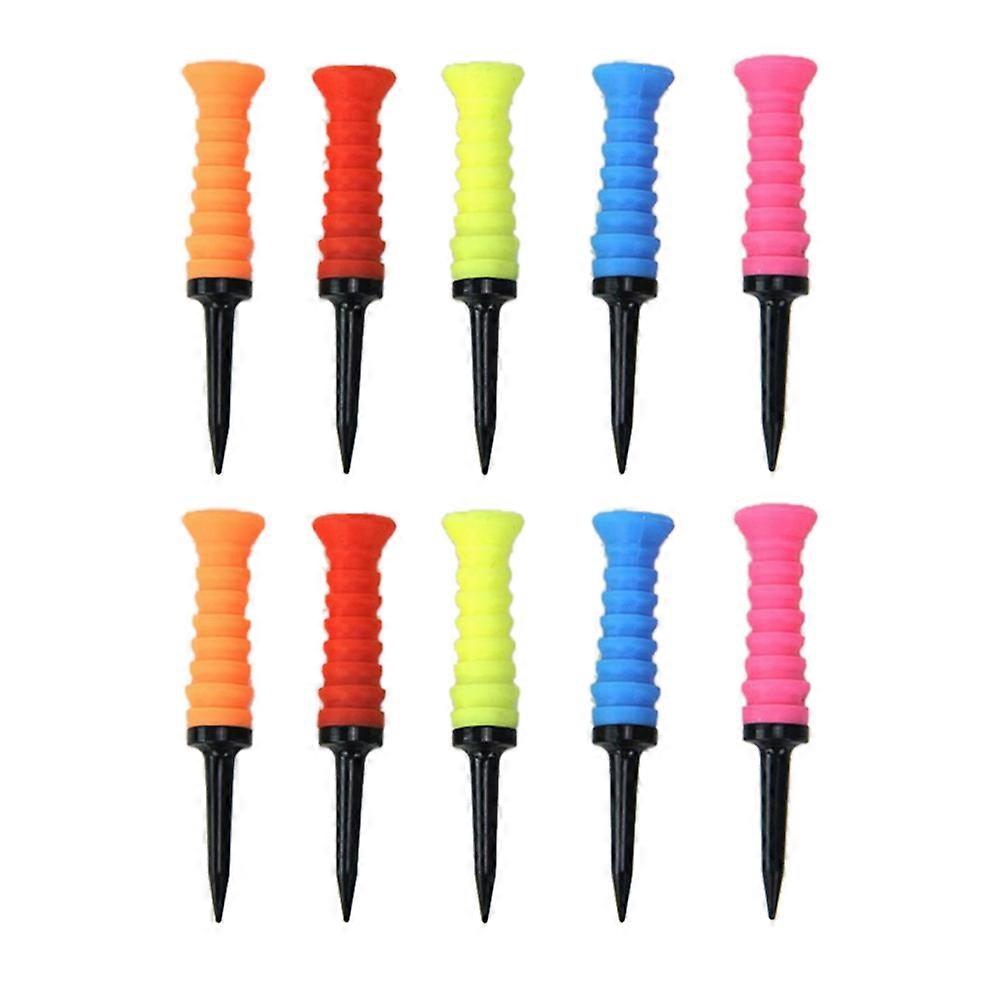 10PC Golf Ball TEE Bouncy Elastic Ball Rack Practical Compact and Light Training Accessories Color