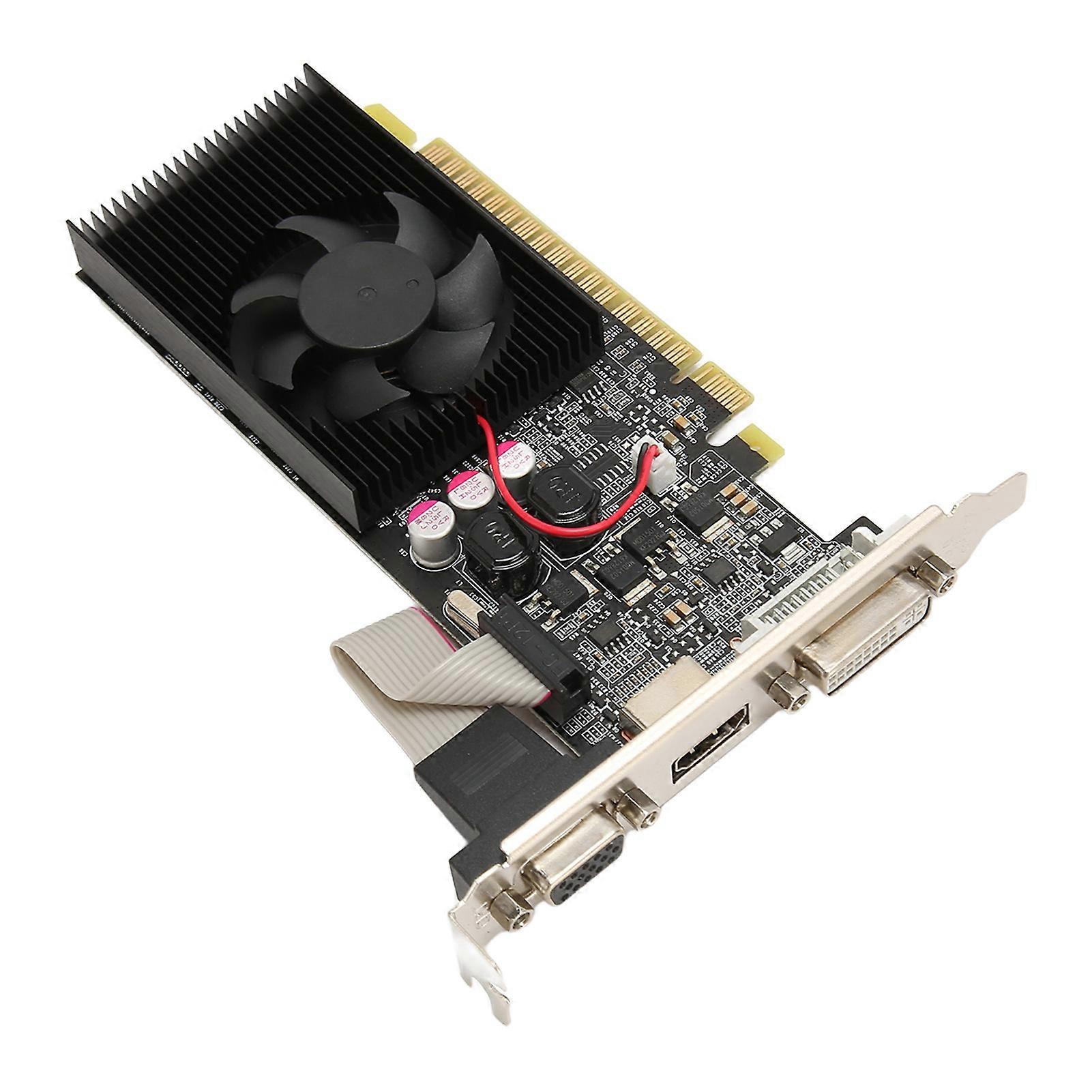 Discrete Graphics Card 1GB PCI Express 2.0 with DVI VGA HD Output for Desktop Fast Cooling 64bit