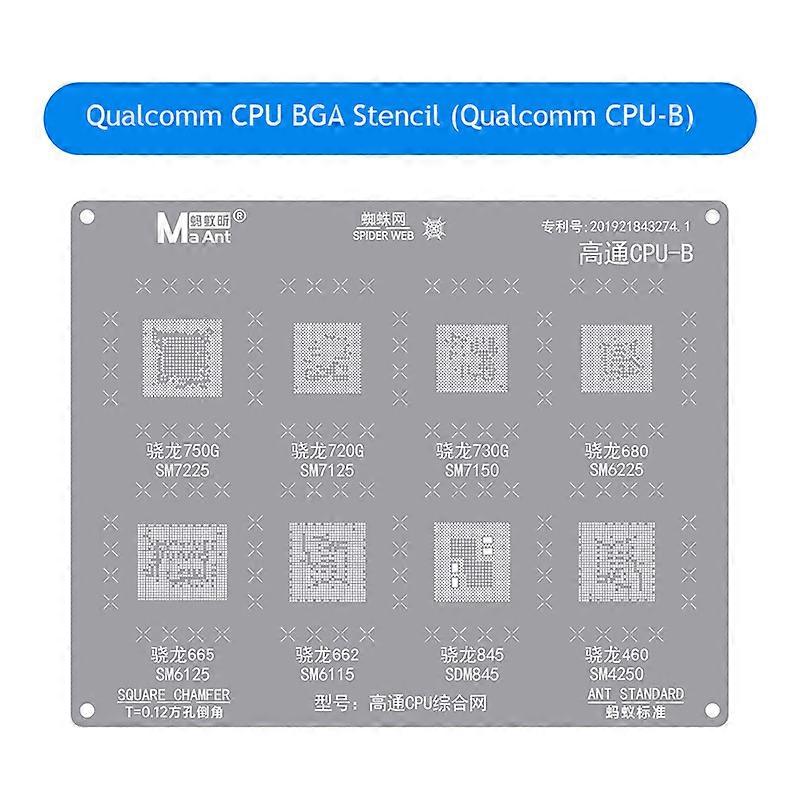 MaAnt CPU BGA Reballing Stencil Kit για Qualcomm HiSilicon MTK ανδροειδών μητρική πλακέτα τηλέφωνο CPU IC φύτευση κασσίτερου χάλυβα πρότυπο πλέγματος χάλυβα