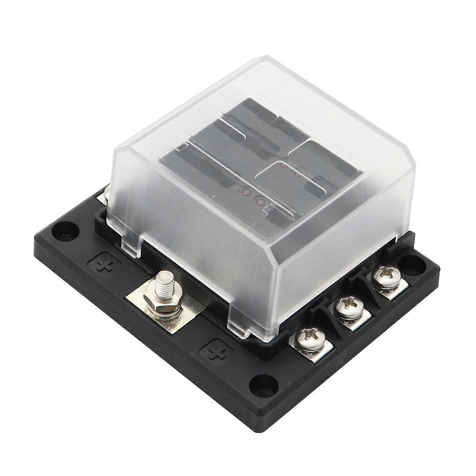 Adjustable 6-way Fuse Box Holder With Led Warning Indicator Car Boat Accessory