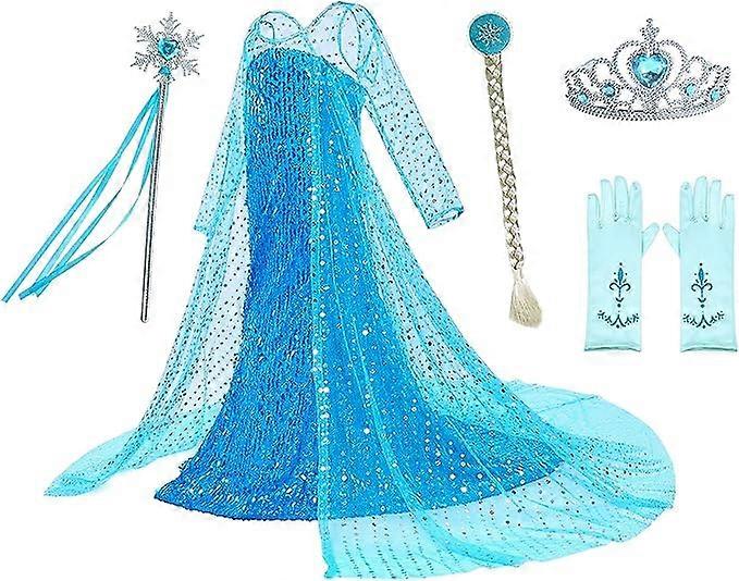 Luxus Prinzessin Kleid Kostüme mit glänzend langem Umhang Mädchen Geburtstagsparty