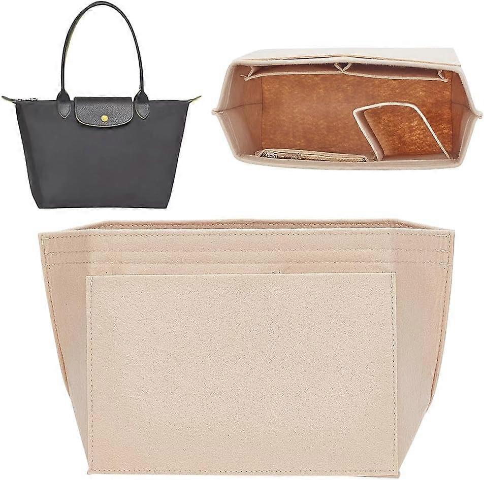 Purse Organizer Insert Handbag Organizer Insert with Zipper Tote Inside Liner Shaper Bag in Bag Inside Pocketbook Inserts Portable Felt Liner Interior
