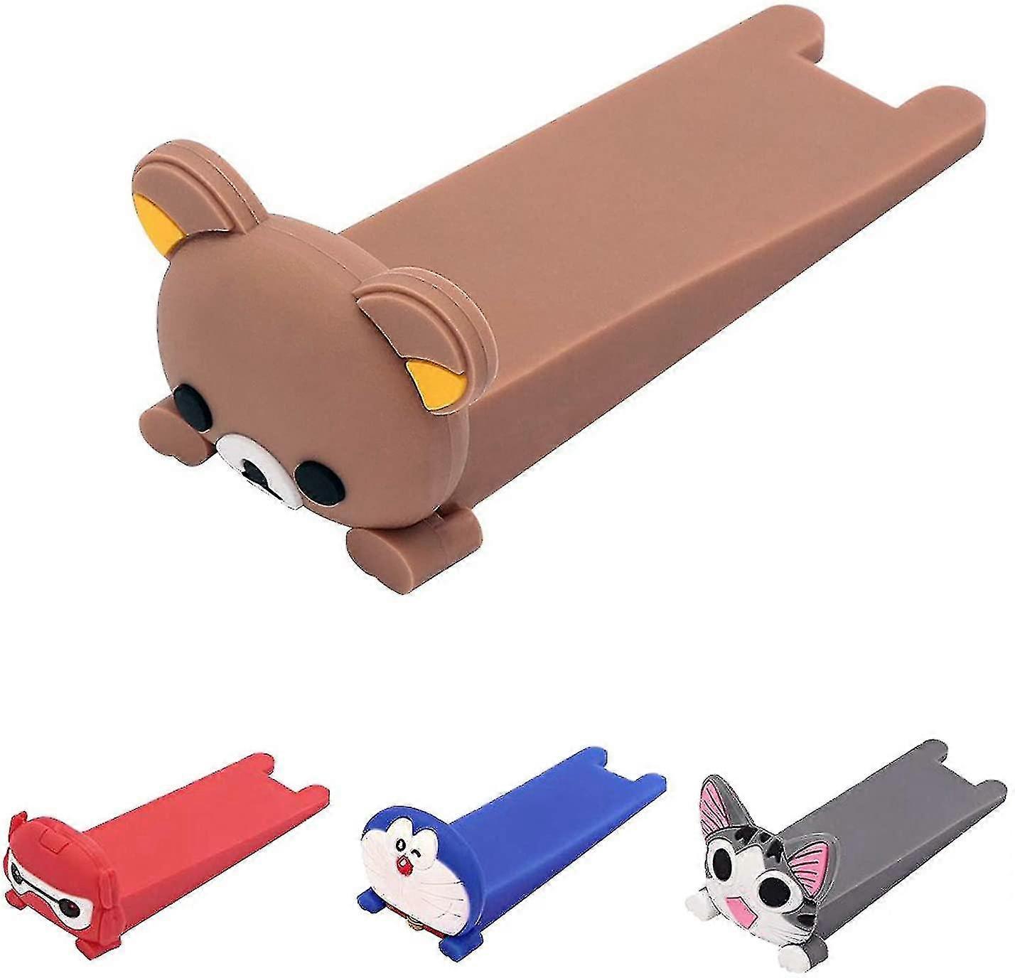Door Stops Animals 4 Pcs - Decorative Rubber Door Stopper For All Floor Surfaces Non Scratching Strong Grip