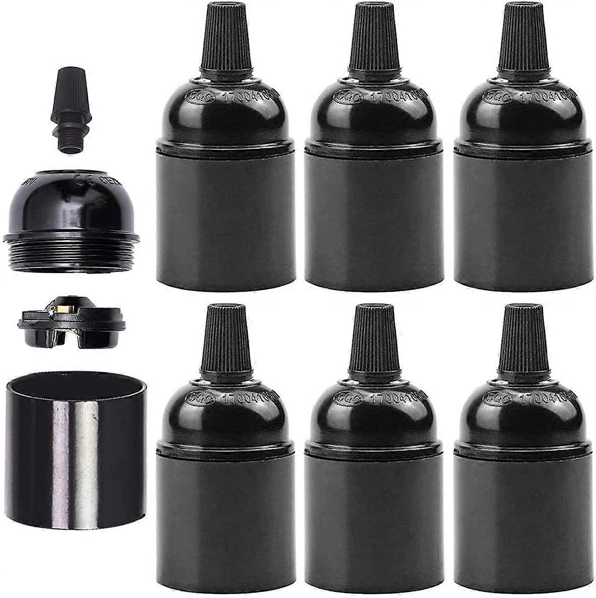 10 Pieces Bakelite Bulb Socket Vintage E27 Lamp Socket Black Edison Retro Pendant Lamp