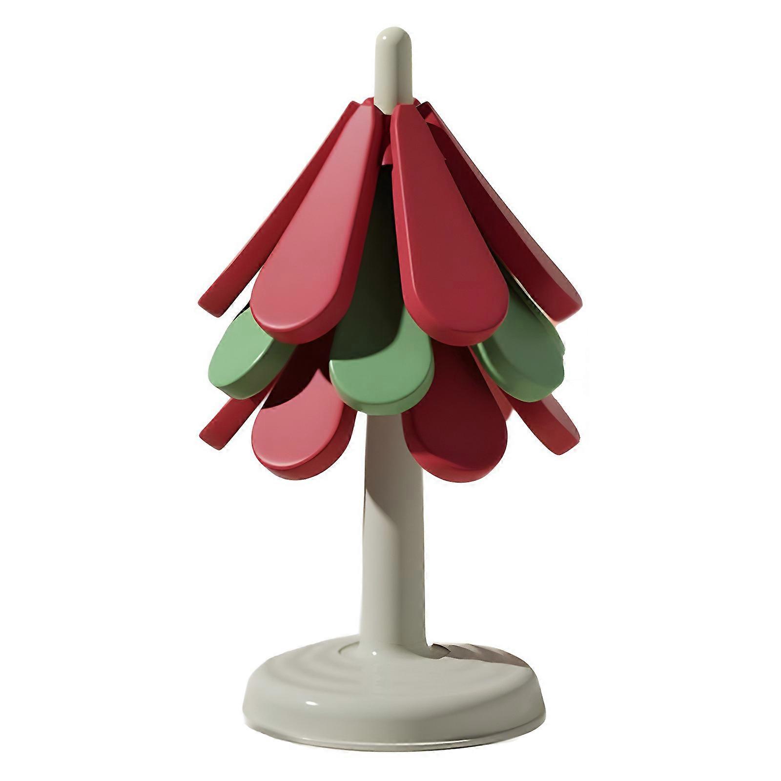 Silicone Chirstmas Tree Foldable Heat-Resistant Table Mat Coaster Set