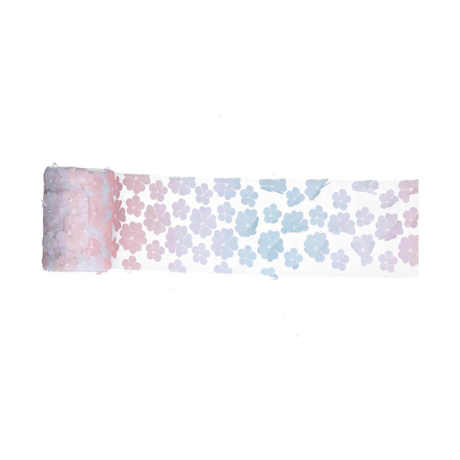 Flowers Tulle Rolls 10cm 10yd Premium Polyester Flexible Wide Application Exquisite Sparkling Tulle RollsGradient Pink Blue