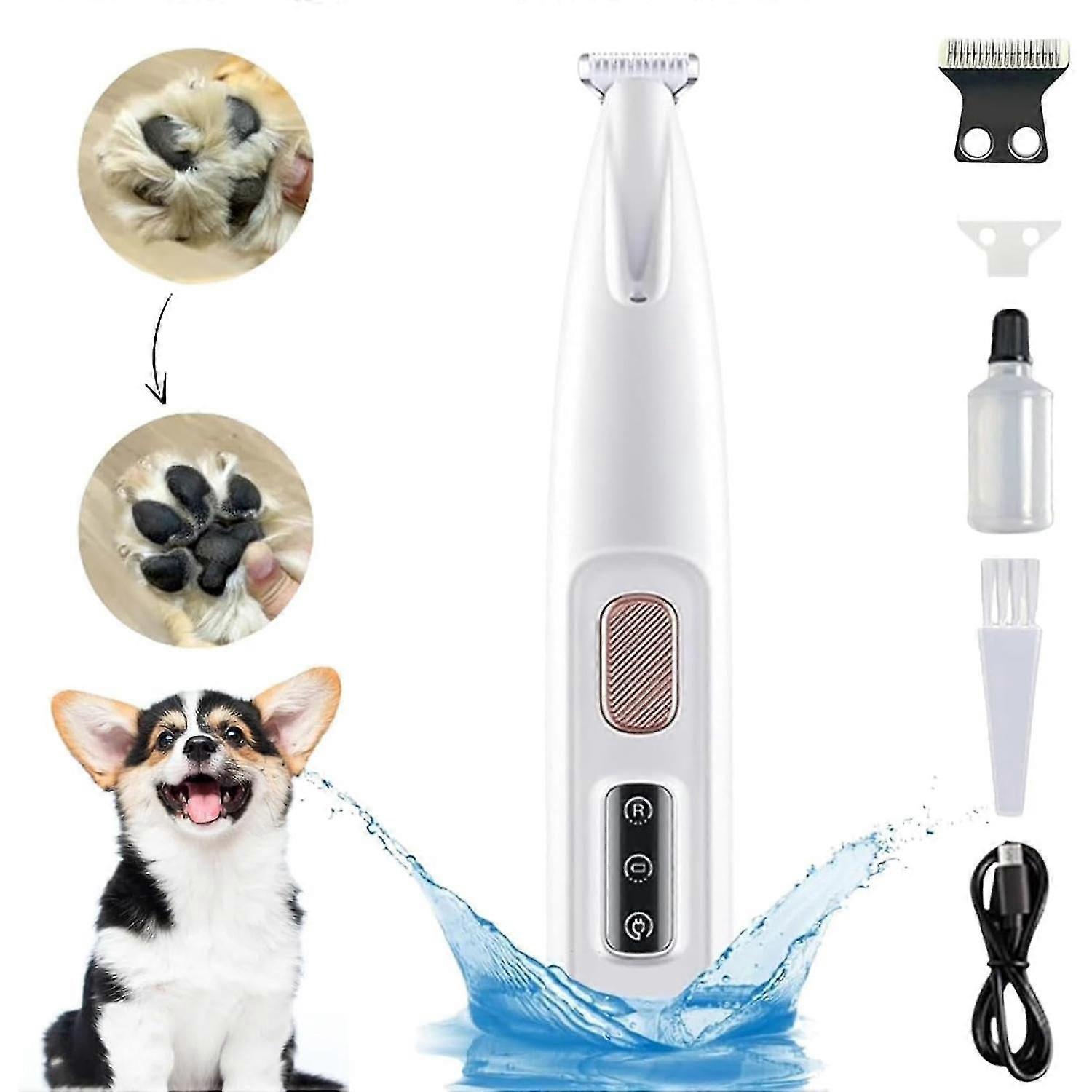 Sessiz Köpek Clipper, Su Geçirmez, LED Işıklı Evcil Hayvanlar için Şarj Edilebilir Pençe Düzeltici, Çift Bıçaklı, Uzun ve Kıvırcık Pet Saçları İçin İyi