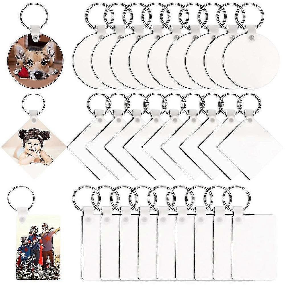 80pcs Blank Mdf Thermal Transfer Keychain For Heat Press Machine