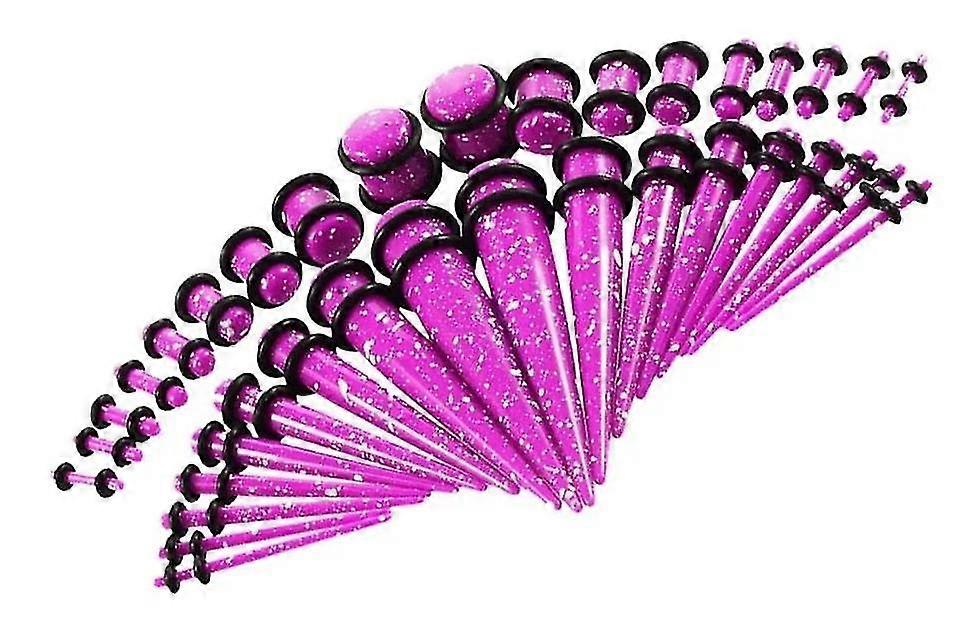 Yaju Pointed Cone Ear Blend Spotted Ear Expander 14g-00g Ear Expansion Tunnel Expander36pcspurple