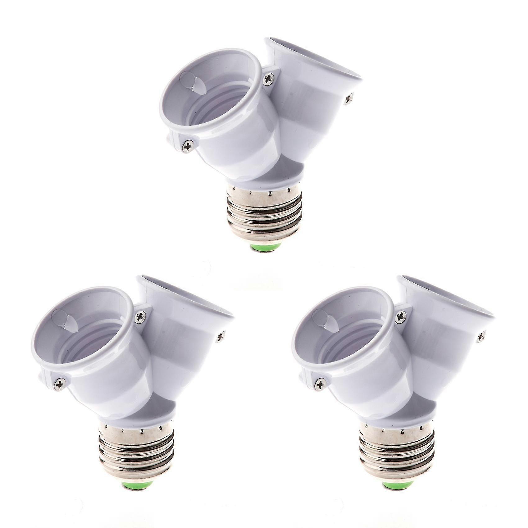 3x E27 1 To 2 E27 Led Light Lamp Bulb Adapter Converter Split Splitter Base Socket
