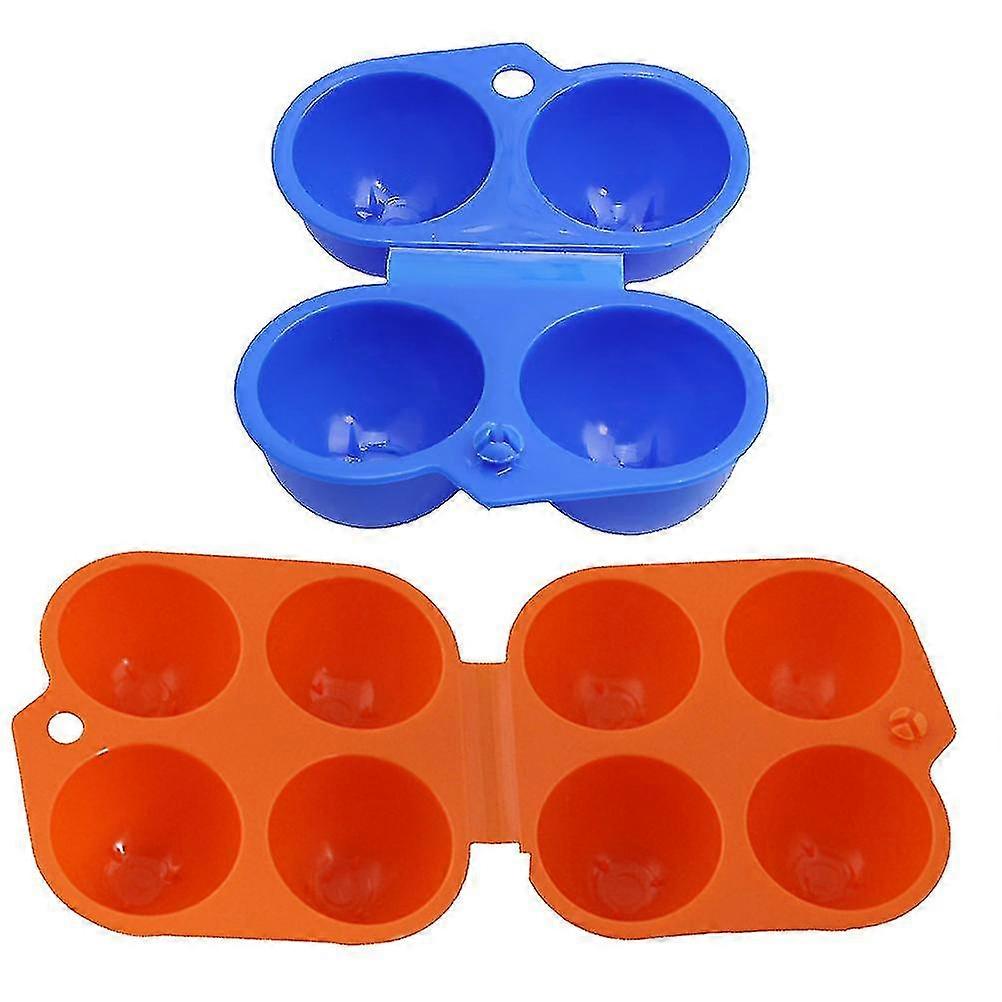 2 Pcs 2+4 Grids Snap Lock Egg  Box Holder