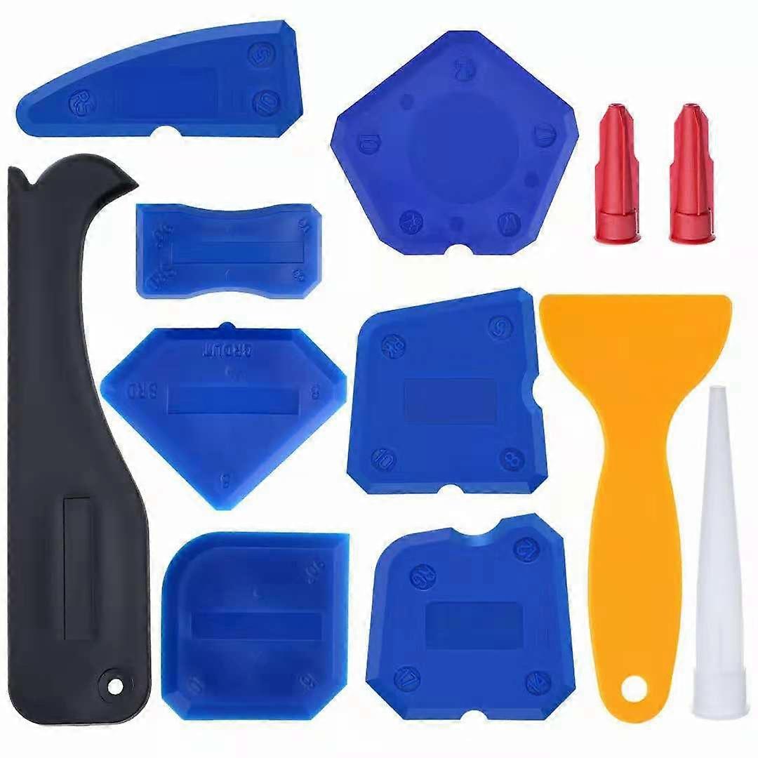 12 Pcs Caulking Tool Silicone Sealant Finishing Tool Grout Scraper Caulk Remover and Caulk Nozzle and Caulk Caps