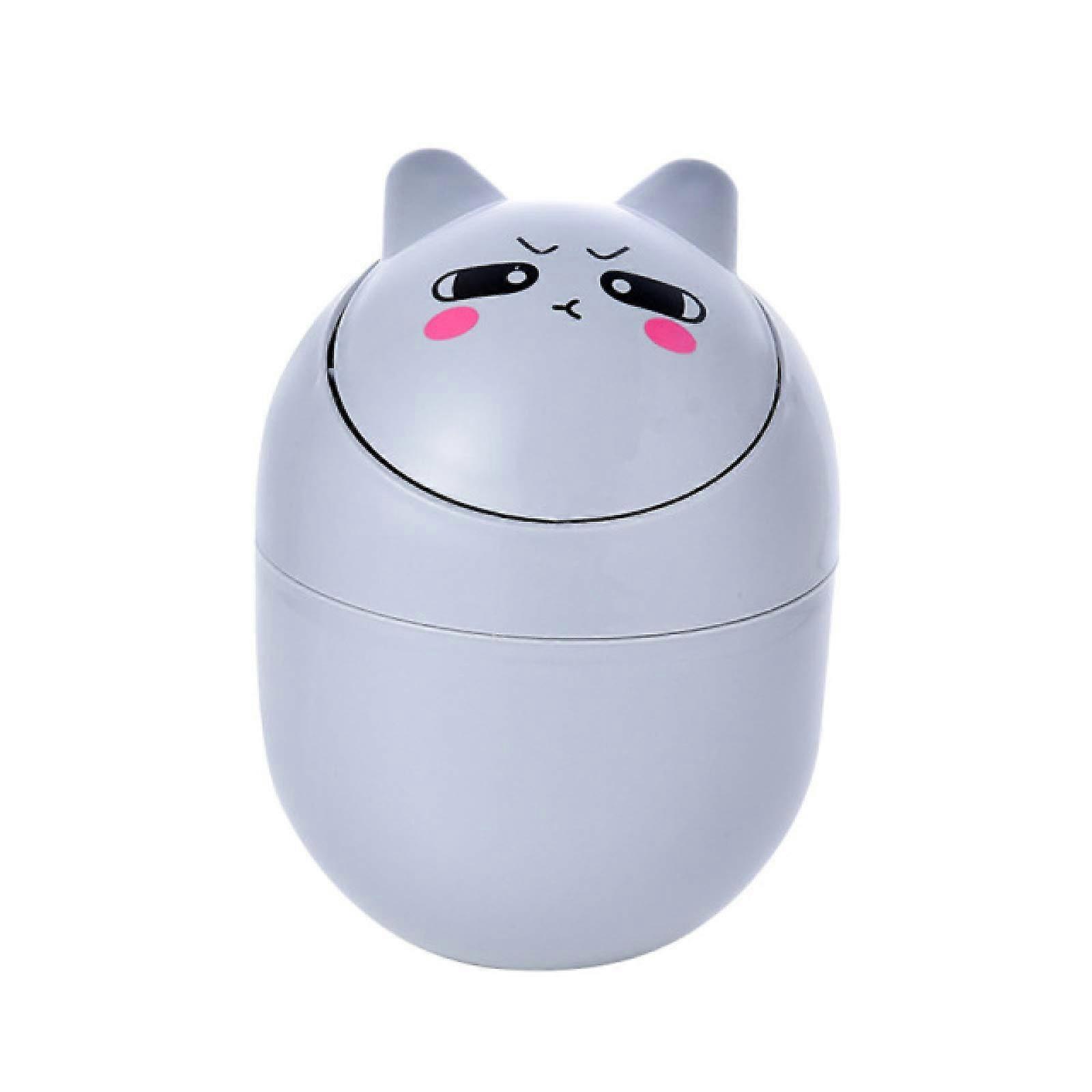 Desktop Trash Can Mini Desktop Trash Can Flip Open Cartoon Detachable Design Cute Style Household Storage Trash Can