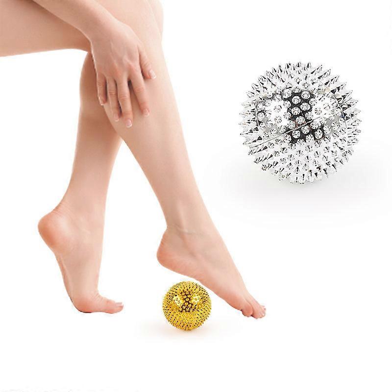 2-Pack Hand Massage Balls, Trigger Point Relief, Gold, Silver, 4.7cm