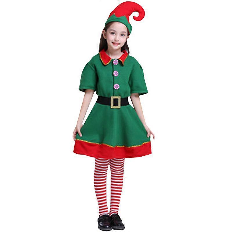 Jul Familj Matchande Elf Kostym Maskeraddräkt Klä upp Kläder Xmas Cosplay Party Santa Helper Kläder Set För Barn Vuxen Pappa Mamma Pojkar Flickor