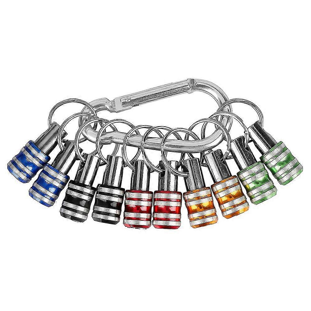 10pcs 1/4 Inch Hex Shank Screwdriver Bits Holder Extension Bar Keychain Screw Adapter Drill Drill B