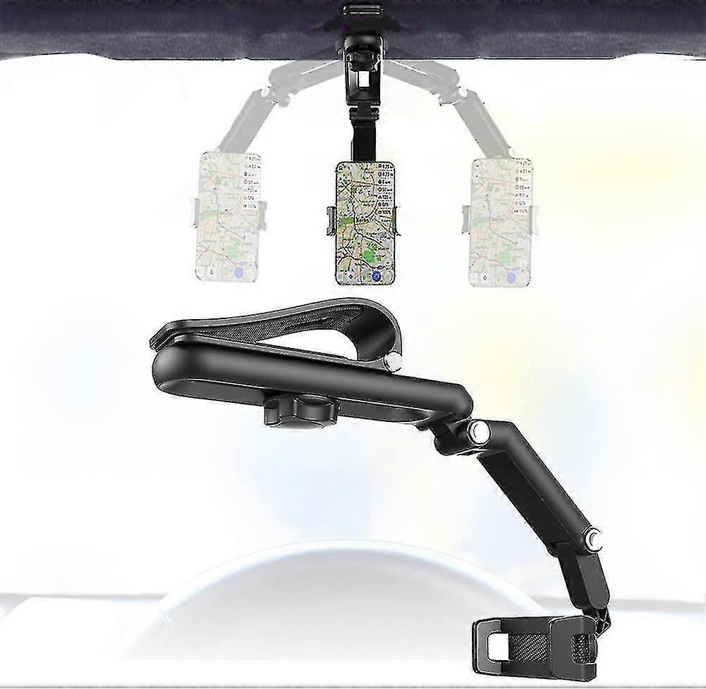 Universal Car Phone Holder For Sun Visor, 1080 Rotatable And Foldable Dashboard Phone Holder