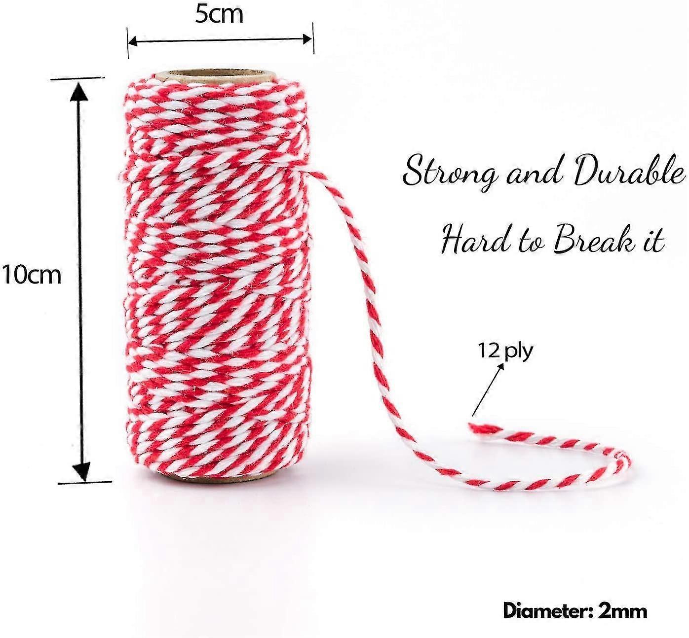 Twine Red Green & White, 200m Packing String Durable Rope For Ribbon