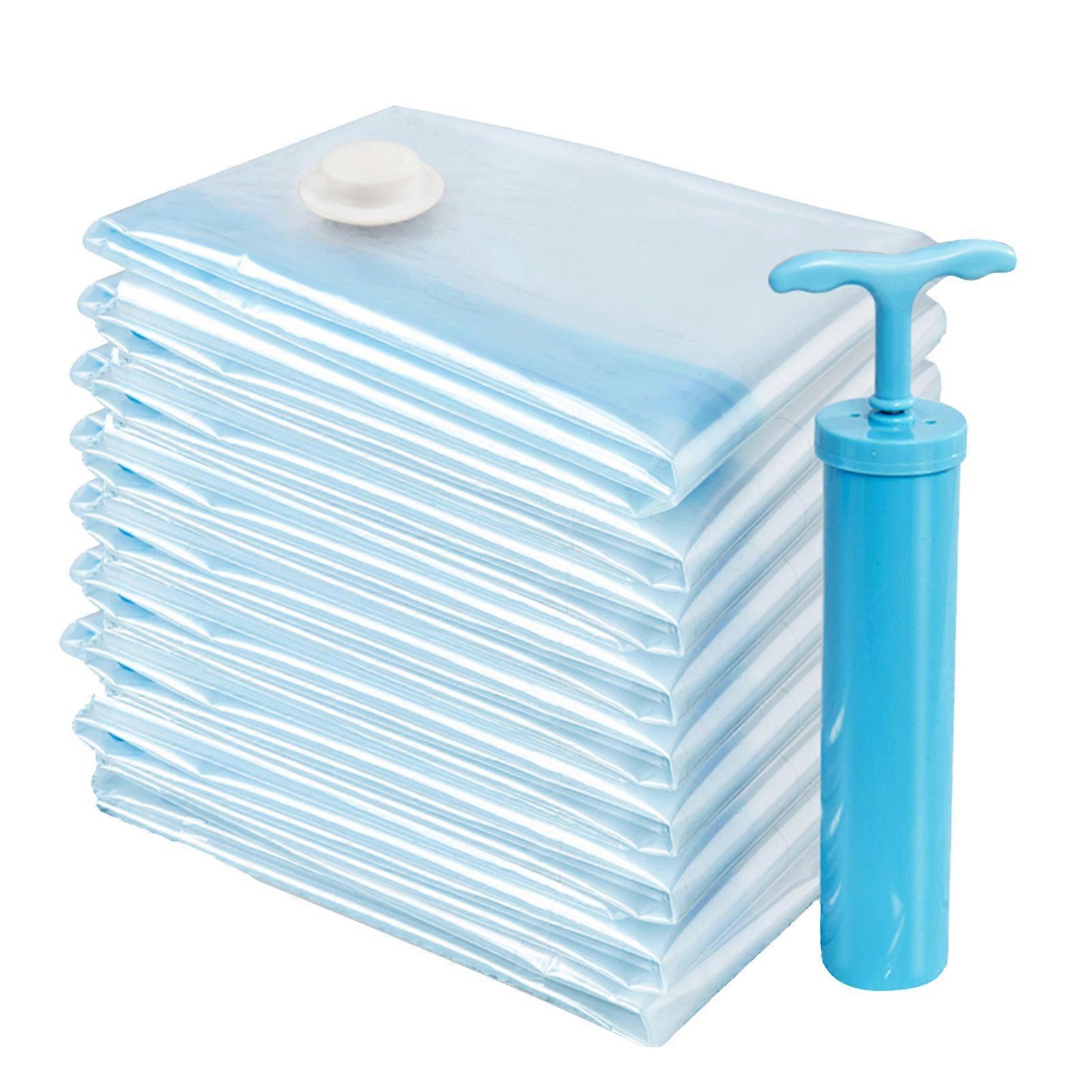 1 Set Vacuum Compression Bag Thickened Material Large Capacity with Pump Compression Transparent with Air Valve Dustproof Moisture-proof House-moving