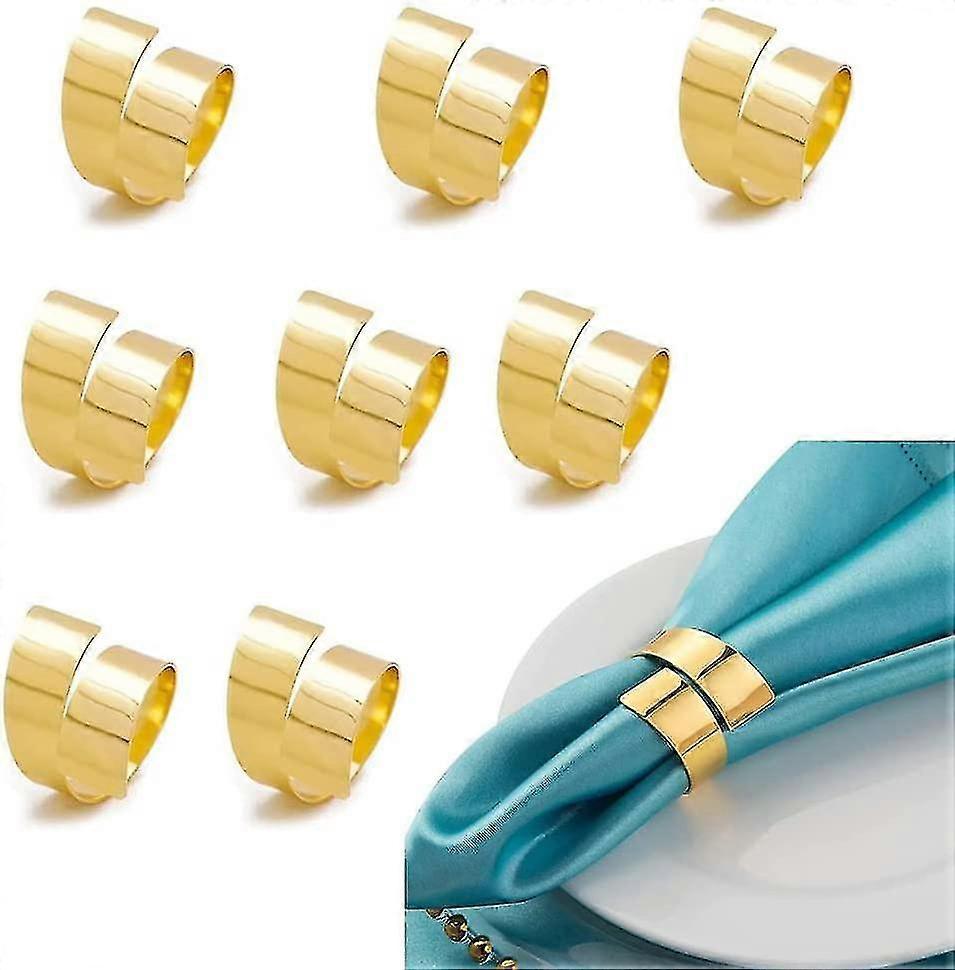 8 stk serviett ringer metall serviett holder gylden serviett ring serviett spenne serviett