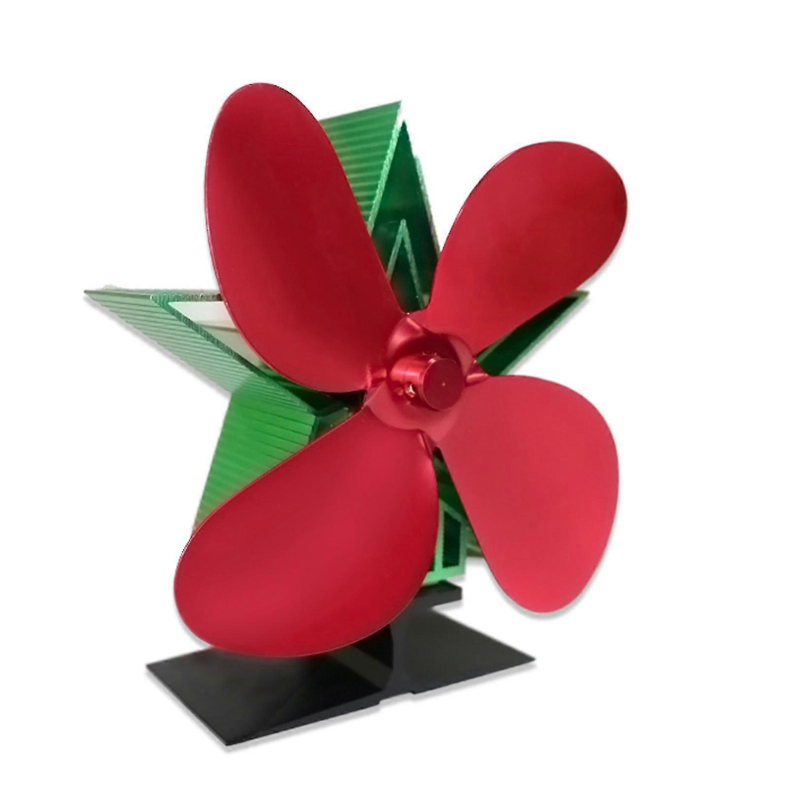 مروحة الموقد الموقد مروحة مروحة مروحة موقد الخشب مروحة تعمل بالحرارة مع 4 شفرات عيد الميلاد / YY