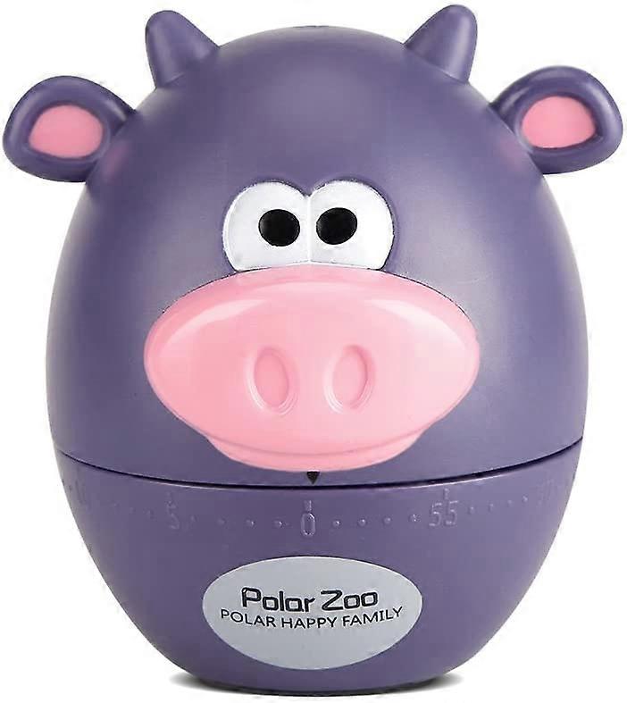 Kitchen Timer Mini Animal Timer Countdown Cooking Supplies 55-Minute Mechanical(#Purple Cattle)