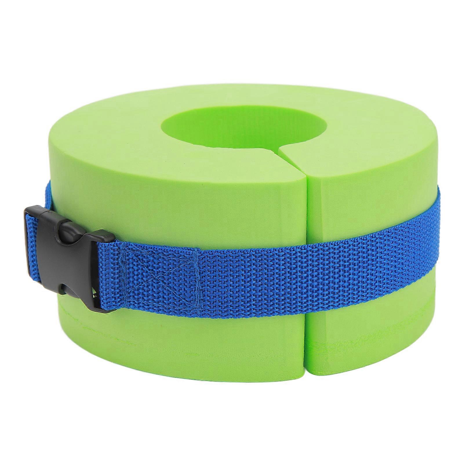 Swim Cuff Green Thicken Ankles Arms Float Swimming Cuff with Buckle for Swim Fitness Training
