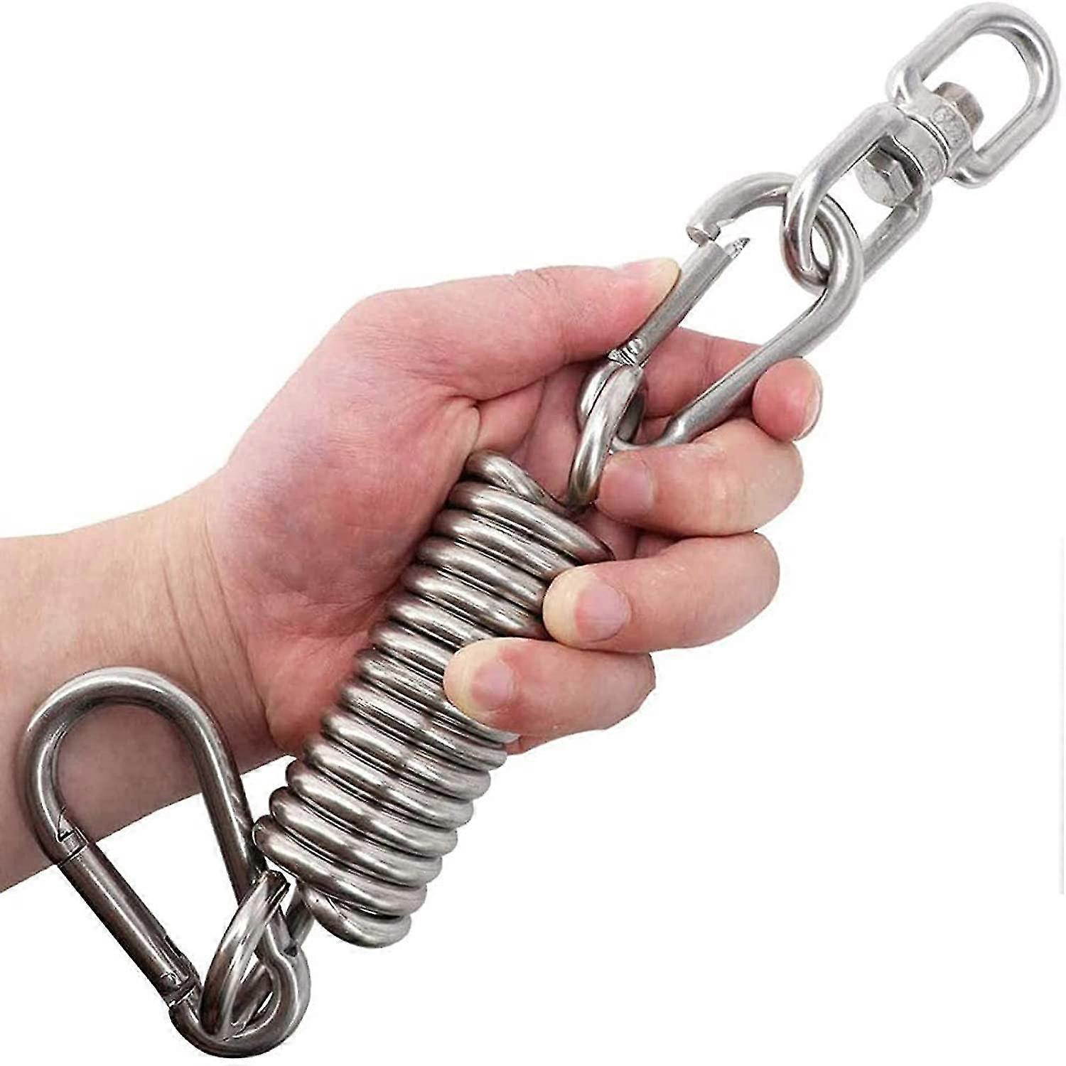 Heavy Bag Hanger Set, Stainless Steel Swivel Chain With Carabiners And Spring Compatible With Punching Bag, Gym Swing, Trapeze, Hammock, 800lbs Capaci