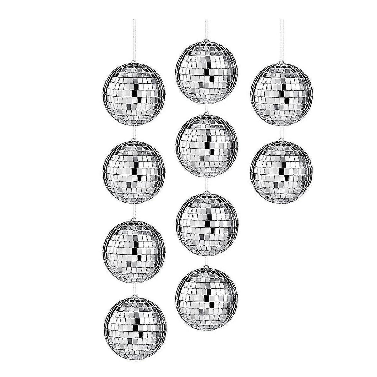 thumbnail image 2 of 1 Pack Large Disco Ball Silver Hanging Irror Disco Ball Reflective 2 of 11