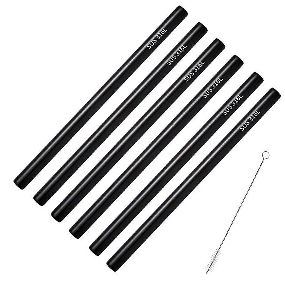 ステンレス製スムージーストロー、ミルクセーキ用幅広の再利用可能な金属製ストロー、スムージー、飲料、6個セット