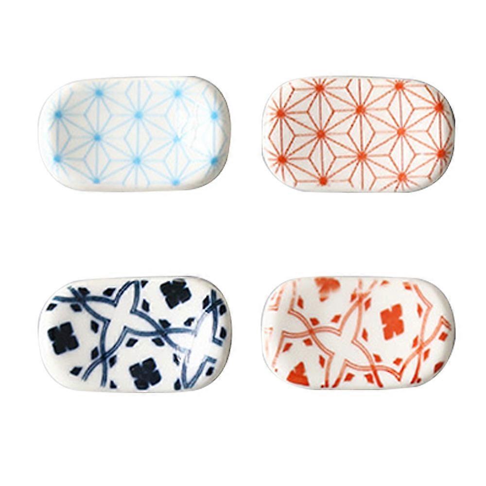 Japanese-style hand-painted pattern ceramic chopsticks tableware chopsticks rack (set of 4)