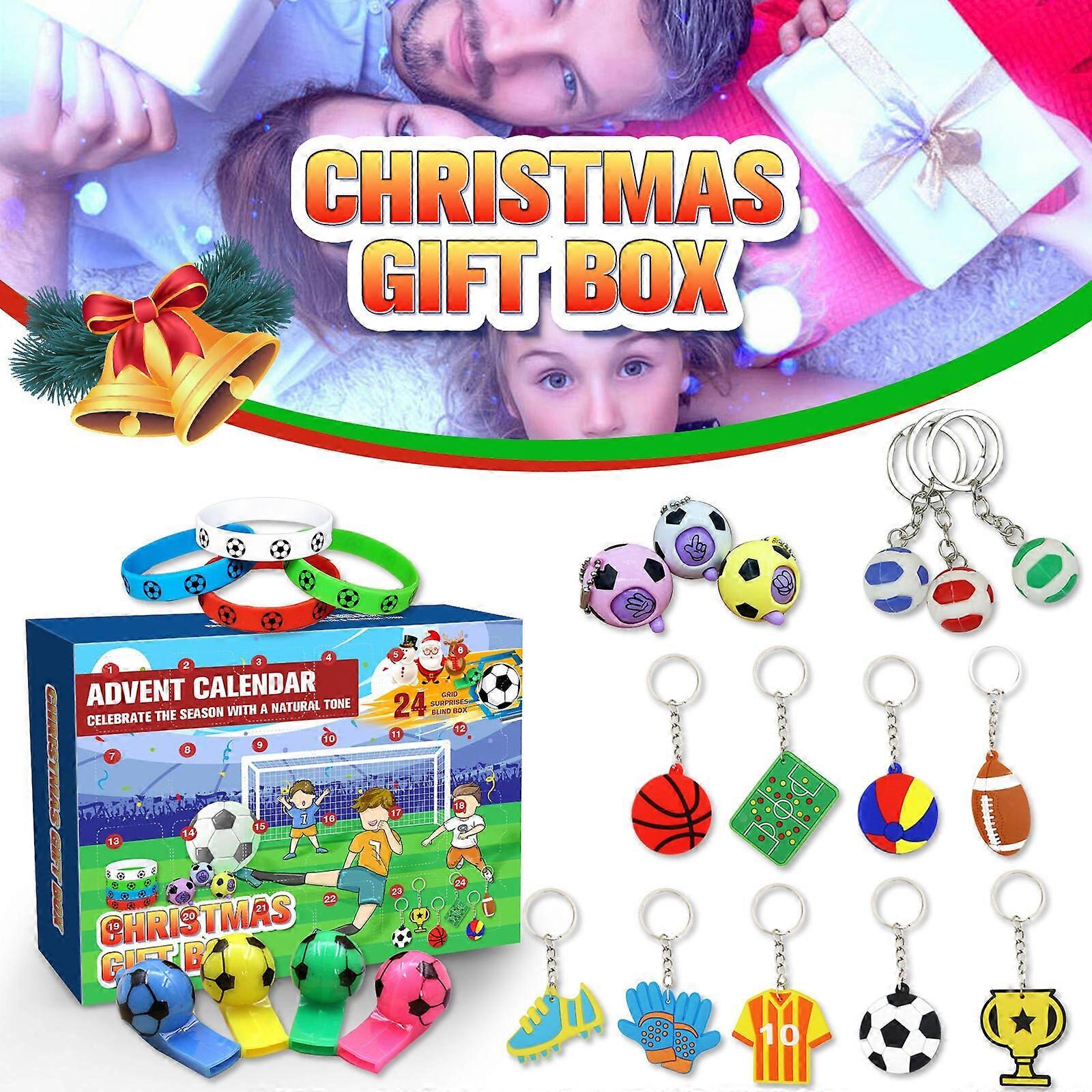 男の子のサッカーのテーマサッカーボールのおもちゃのクリスマスストッキング用品キッズのための2022年のアドベントカレンダー