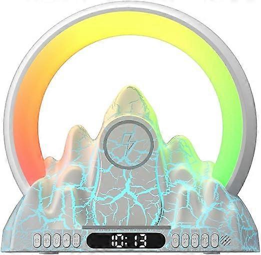 Music rhythm pickup clock Bluetooth compatible speaker APP control RGB alarm clock Wireless charging USB charging Intelligent colorful atmosphere ligh