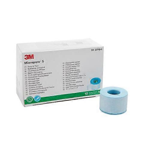 3M Micropore S 硅胶医用胶带 1 英寸 x 5-1/2 码蓝色,1 卷