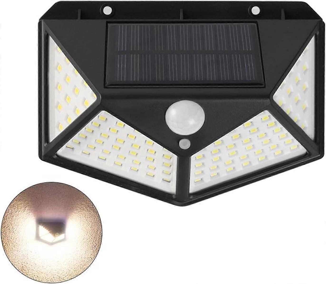 100LED Lampada da parete solare con sensore di movimento Lampada da giardino Impermeabile Faretto per cortile stradale all'aperto Lampade a induzione